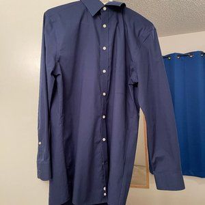 Stafford navy dress shirt (15-1/2, 32-33)